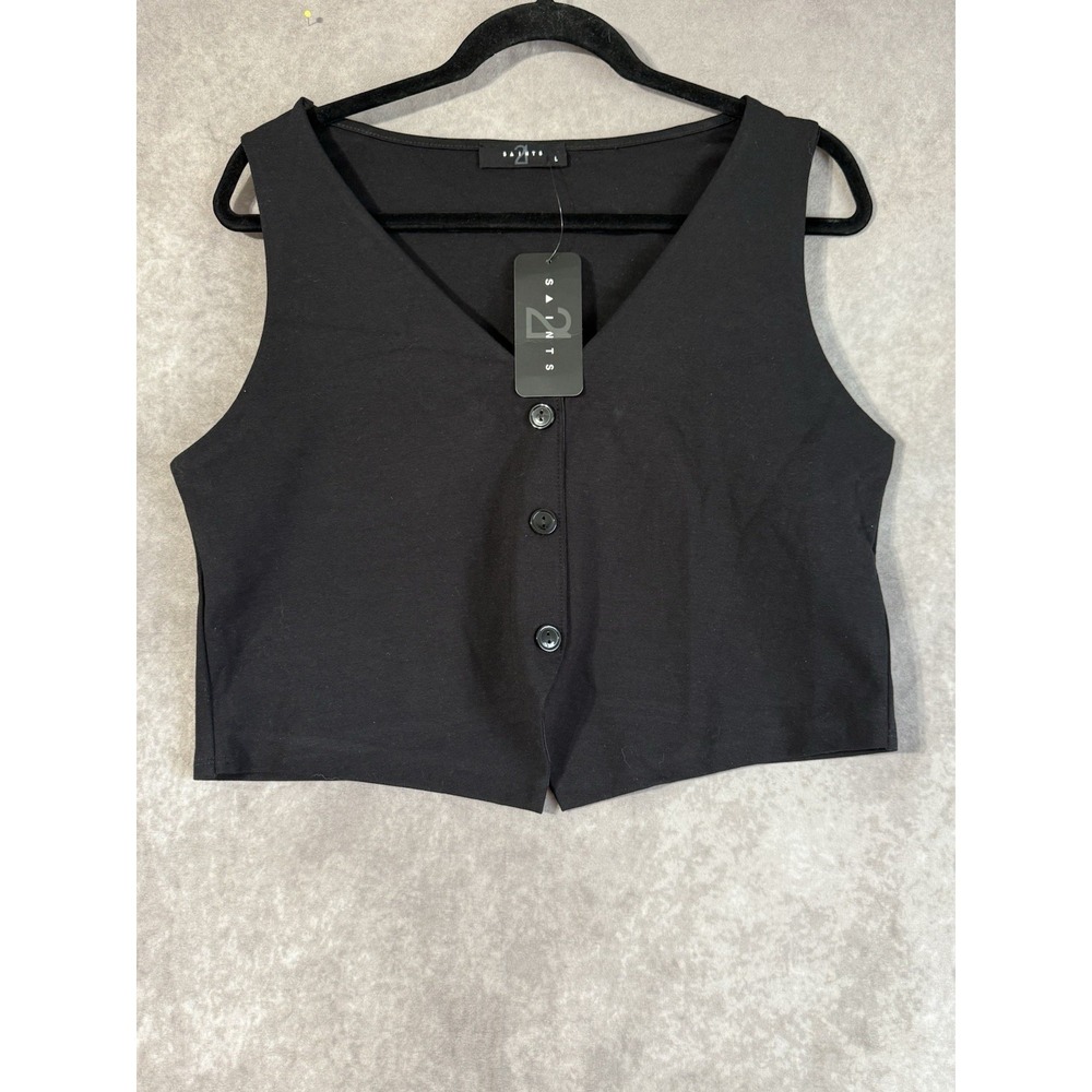 21 Saints Vest Black Three Button Women's Size Large New With Tags